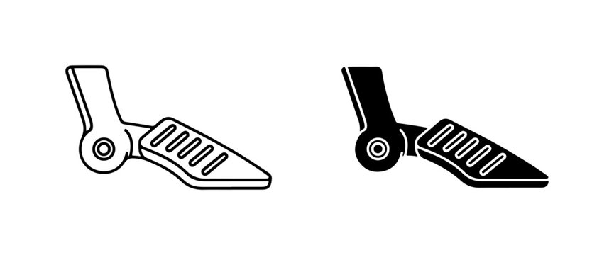 Accelerator Pedal Vector Icons, Automotive Control Lever, Car Gas Foot Lever