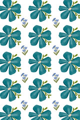 Obraz premium Green floral pattern, seamless pattern, watercolor pattern, wallpaper design for fashion, textile, background.
