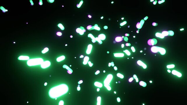 Purple and Turquoise Neon Molecules Motion Background VJ Loop in 4K