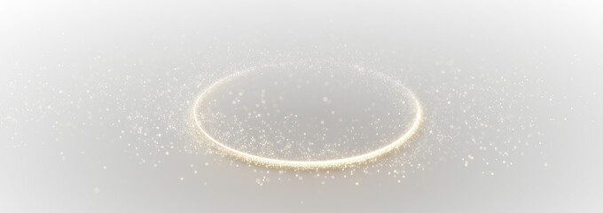 Golden stardust ring on a transparent background PNG. Magical cosmic particle dust halo overlay. Shimmering celestial ellipse effect for seamless compositing, celestial cosmic effect © Russell Edwards