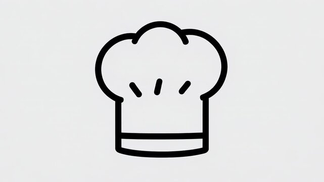 Chef Hat Icons Seamlessly Repeating on Black and White Stripes Background