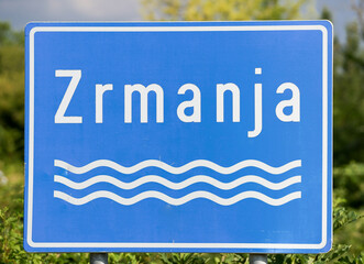 Zrmanja River Road Sign in Dalmatian Hinterland Croatia © Mario