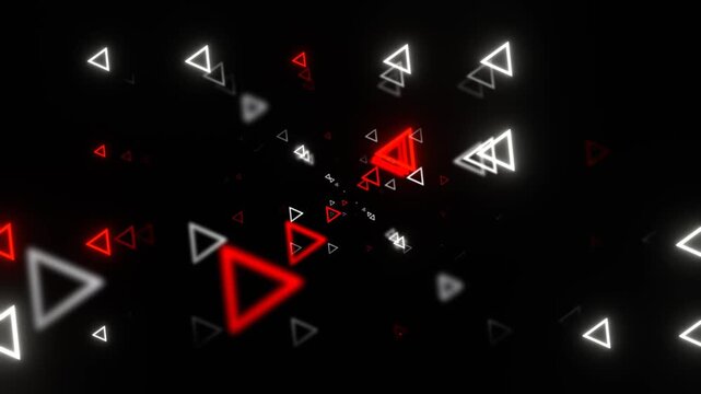 Red and White Flashing Neon Resizable Triangles Background VJ Loop in 4K