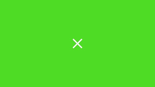 UI hamburger menu icon animation, morph to close button green screen