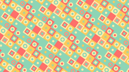Geometric Pattern Retro Abstract Colorful Seamless Background