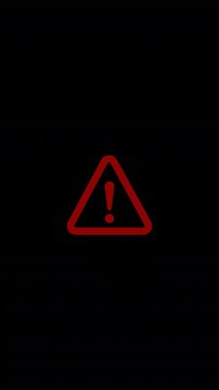 Danger Alert Animation On Transparent Vertical Background