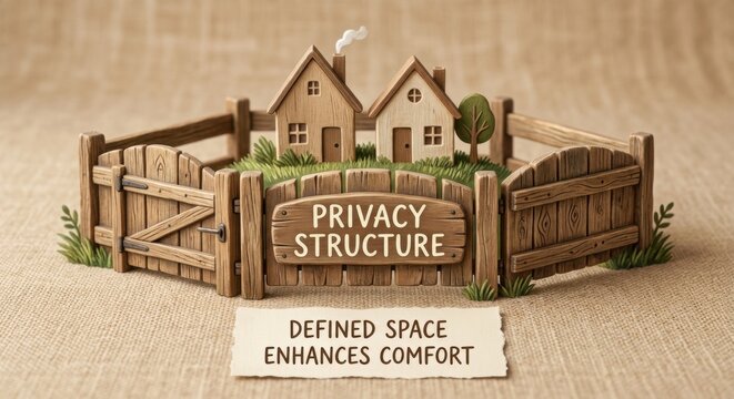Charming Miniature Homes Within a Handcrafted Wooden Fence Structure