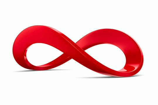 Red 3D Infinity Symbol on White Background