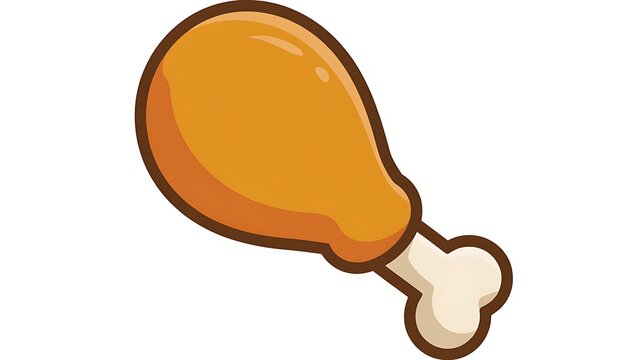 Fried chicken leg drumstick illustration