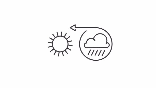 Weather or climate change, weather rotation. Alpha channel icon template