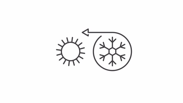 Weather or climate change, weather rotation. Alpha channel icon 