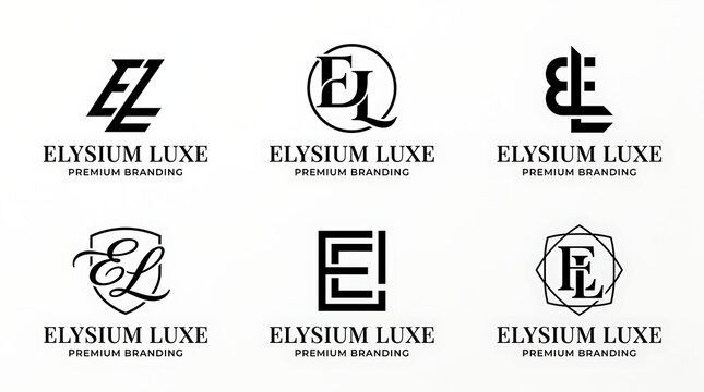 Elegant monogram logo set in modern luxury font with customizable initials for branding