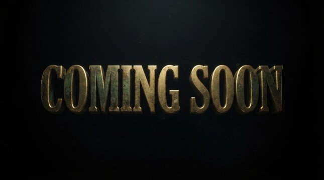 Coming Soon Metallic 3D Text Headline
