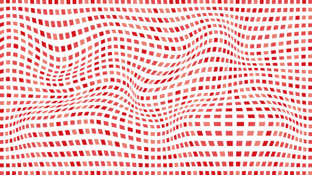 Abstract red rectangular wavy grid background pattern with abstract, background
