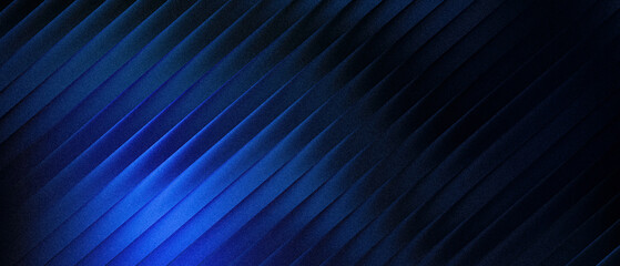 Obraz premium Ribbed dark blue abstract textured background with diagonal stripes and bright light effect