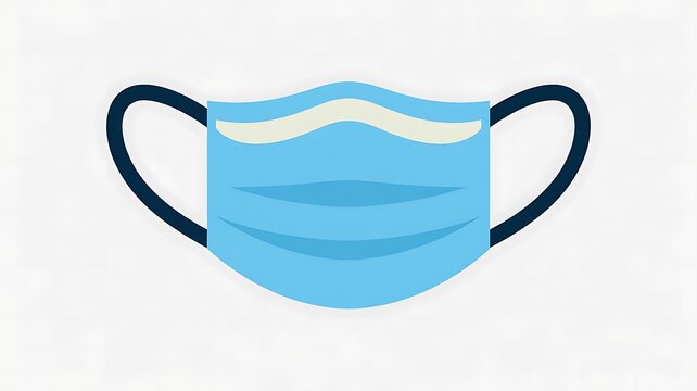 Blue medical face mask for health and safety protection