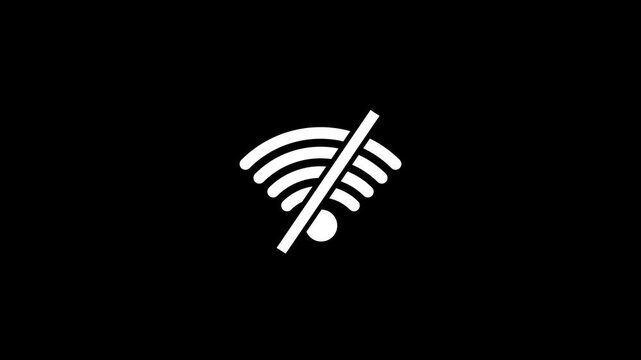 no wifi icon animation on alpha channel 4K video