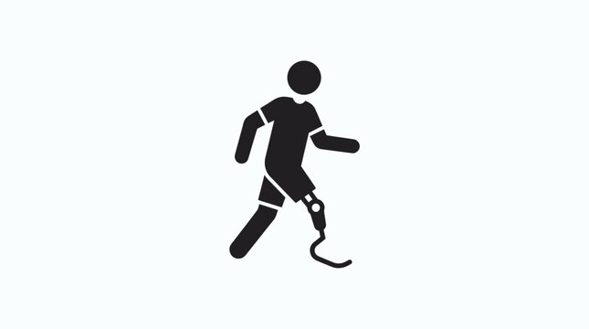 A black human symbol demonstrating physical endurance through running with prosthetic limbs during outdoor sports activities and wellness routines to promote healthy mobility across diverse
