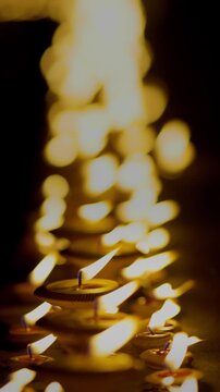 Candlelights in Yipeng (Loykrathong) festival , Chiang Mai Thailand.