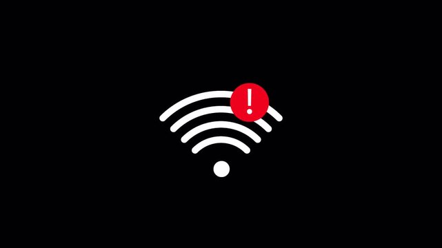 No wifi signal icon animation 4K video