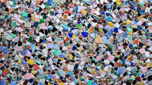 cohesive. Mosaic artwork made of tiny colored fragments forming a cohesive pattern. event programs, museum guides, designed for cultural heritage projects and event programs, supports education.