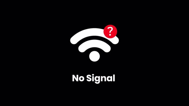 4K No signal wi-fi connection error animation icon
