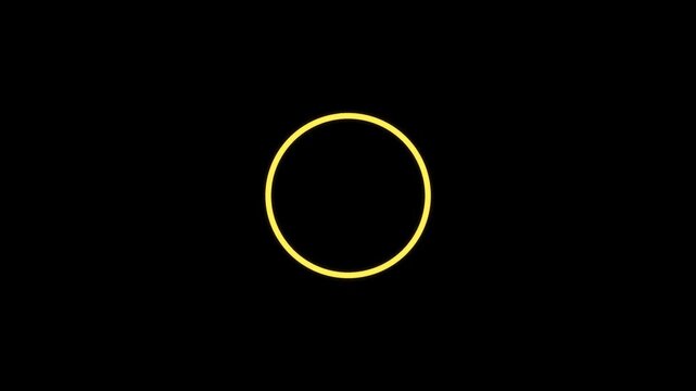 Circle marker draw animation, neon gold highlight black background