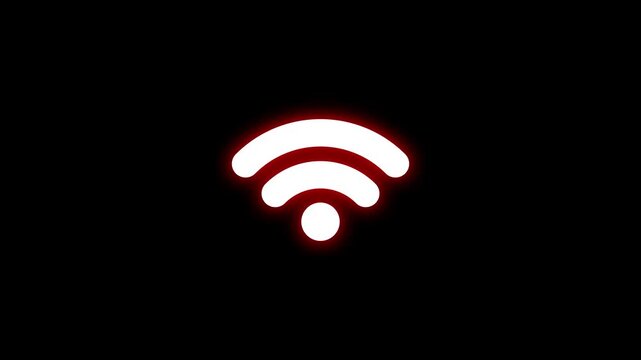 no internet connection neon glowing icon animation 4K