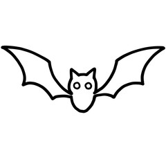 Fototapeta premium ハロウィンの蝙蝠のイラスト(線画)