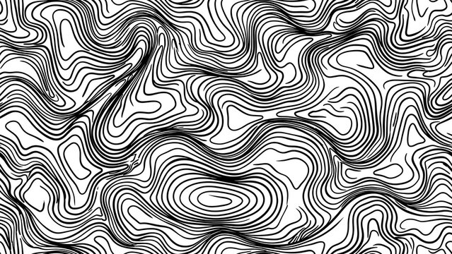 Seamless Topographic Flow Contour Line Abstract Pattern Background