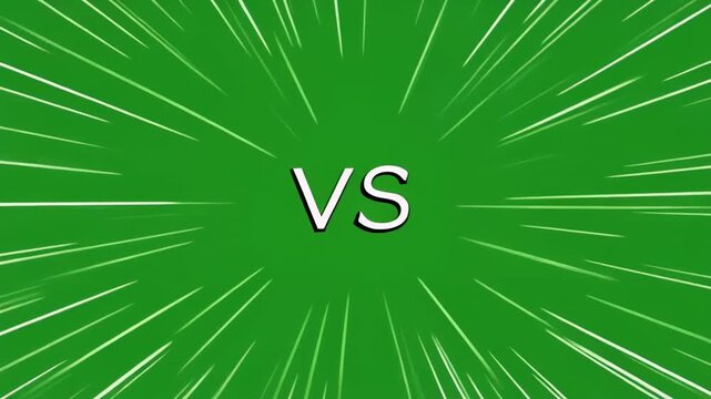 Green Versus Background with Radial Burst Effect and White VS Text for Competition Concepts
