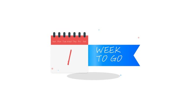 One Week To Go Calendar Countdown Banner Animation