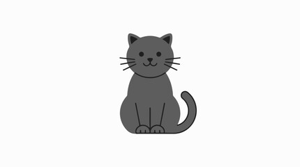 vector cat, flat design, simple, minimalist, plain white background
