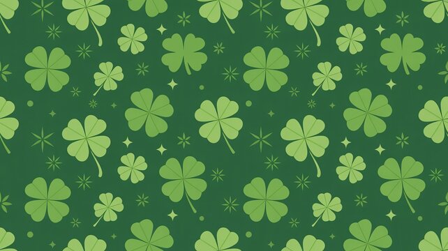 Fresh green clover leaves background texture for St Patrick's Day design elements