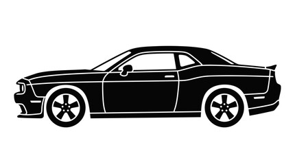 Fototapeta premium Modern sports car profile silhouette outline.