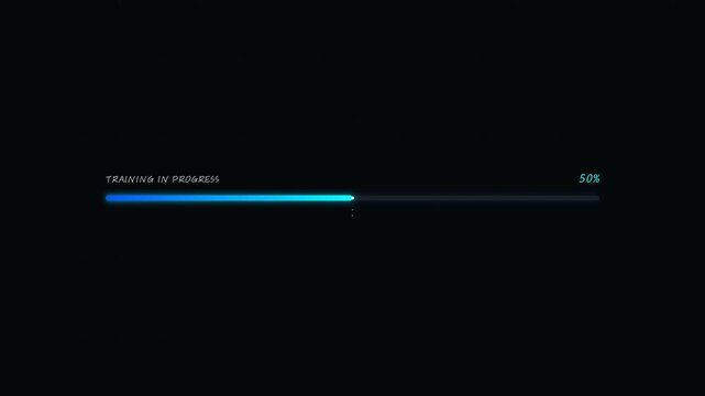 AI Model Training Progress Bar Animation Dark Background