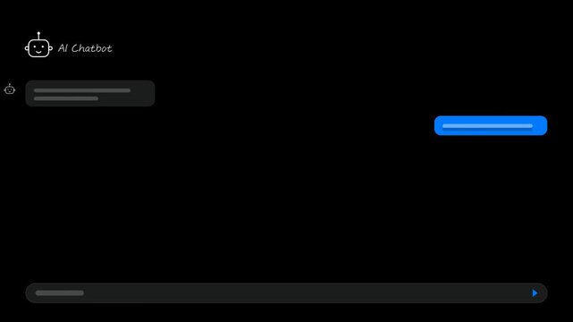 AI Chatbot Conversation Interface Animation Dark Background