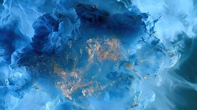 Diffusing Lapis Lazuli Pigment in Water Macro