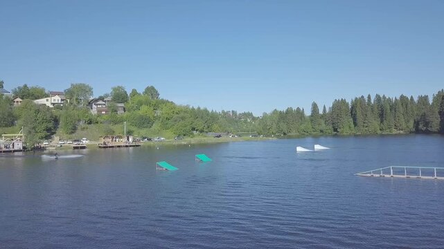 Driving on water board. Mechanical draft