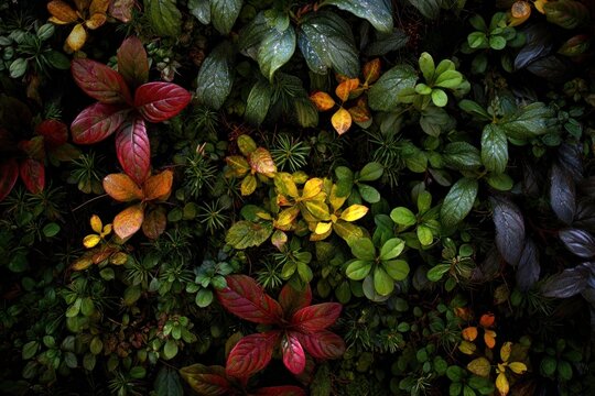 Autumn leaves and plants leaf acanthaceae vegetation.