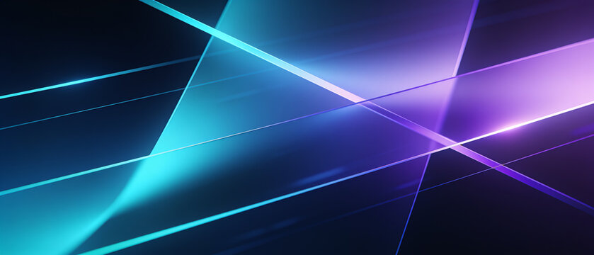 Abstract technology background with glowing cyan and purple geometric lines