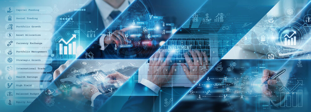 Capital allocation strategies. Financial portfolio managers allocating venture funding and corporate asset resources to high growth projects across a global business network. Wealth generation.