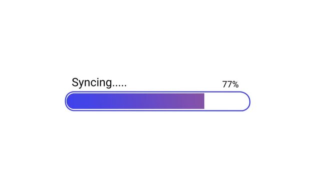 Simple Data Sync Progress Bar Animation Screen | Motion Graphics Syncing Status