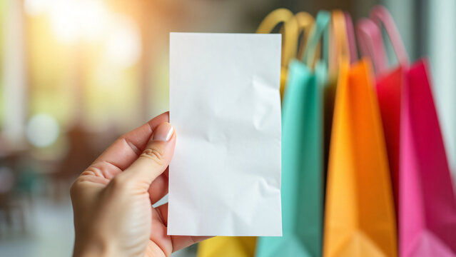 Hand Holding Receipt in Retail Environment