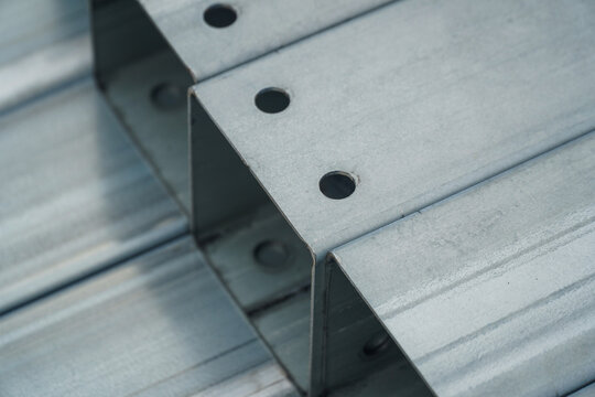Galvanized Steel C channel Profiles with Punched Holes Up Close