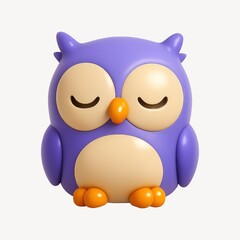 Fototapeta premium Cute purple owl figurine design.