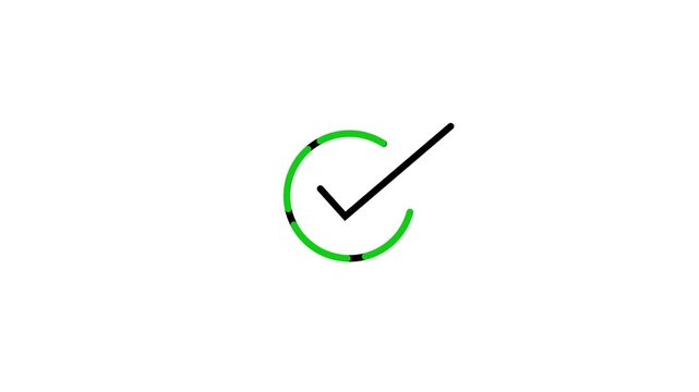 Animated green checkmark circle for ui ux and task completion status tick animation motion ui