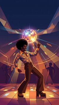 Discotequero con pelo a lo Afro vector