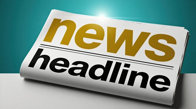 Paper newspaper shows big bold text headline. This media publication details current events and important information. Journalism delivers daily news updates.