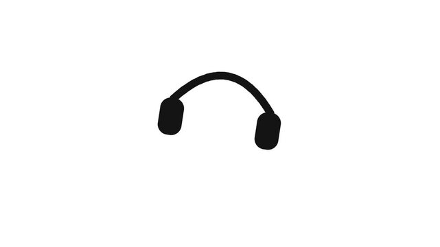 Headphone Sway - Minimalist Flat Icon Loop Animation